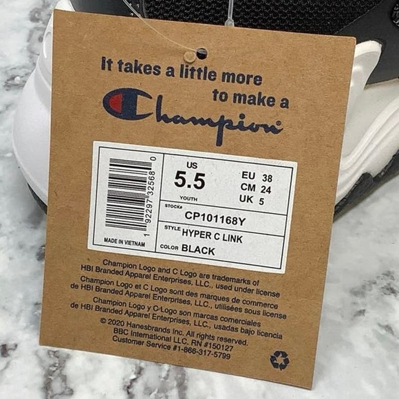 NEW! Champion Size 5.5 Youth Hyper C Link Shoe Athletic Black L9-1 - Picture 8 of 9